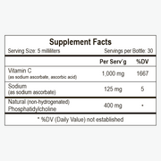 Liposomal Vitamin C, Orange-Pineapple label