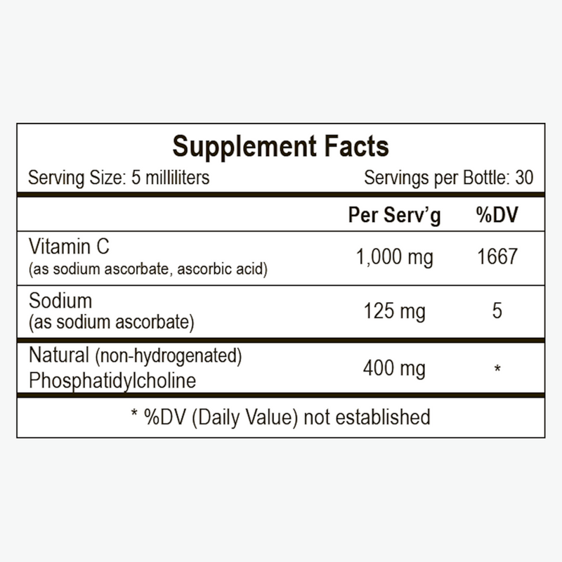 Liposomal Vitamin C, Orange-Pineapple label