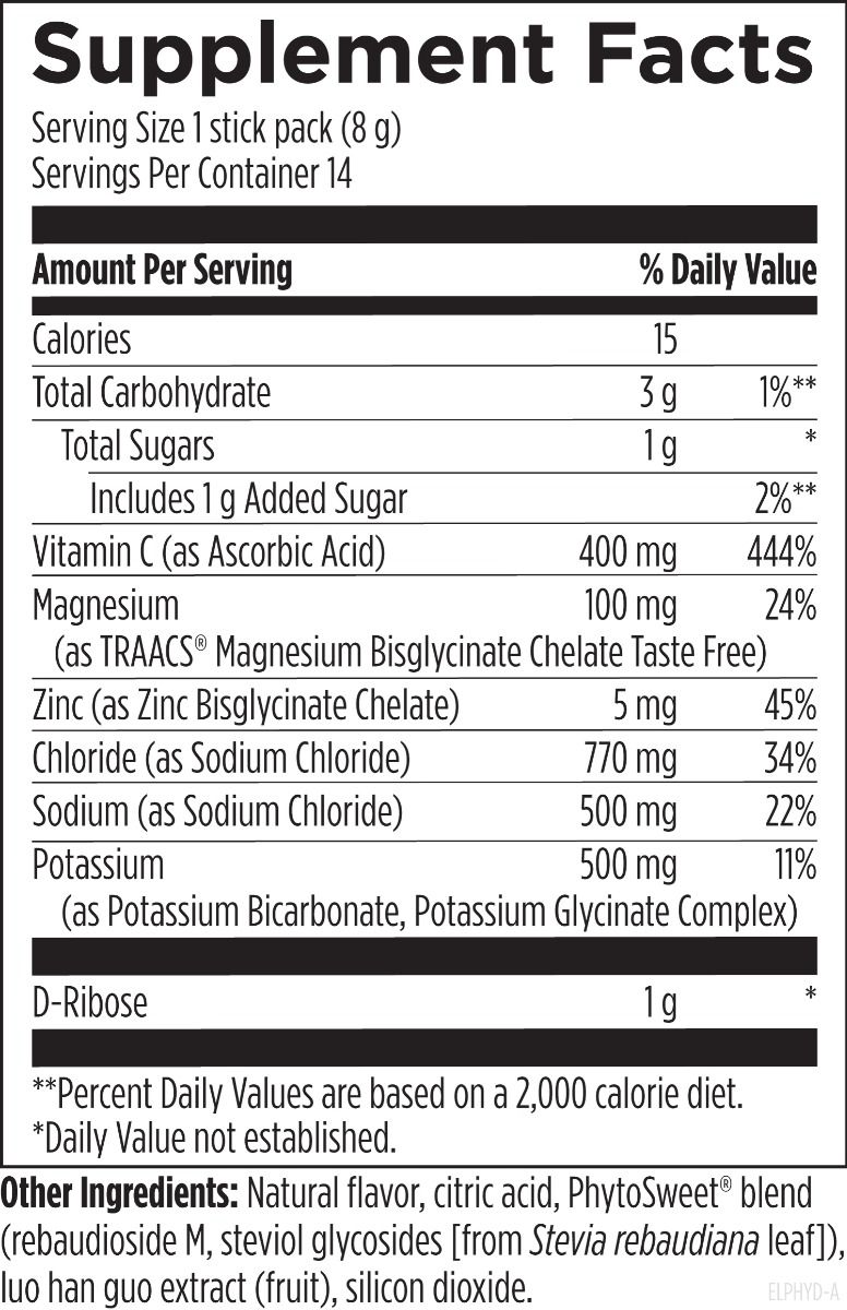ElectroPure Hydration Supplement Facts