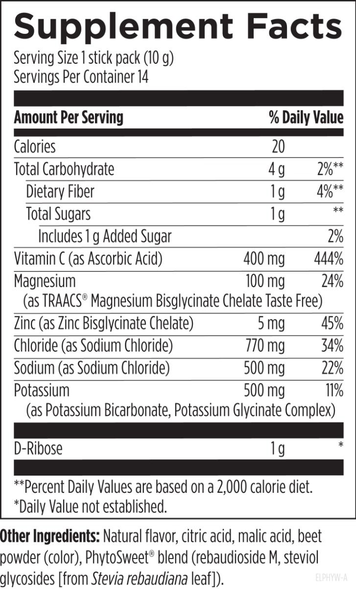 ElectroPure Hydration Supplement Facts