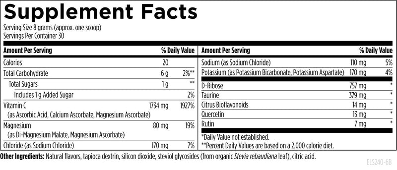 Hydration Complex (240g) Supplement Facts