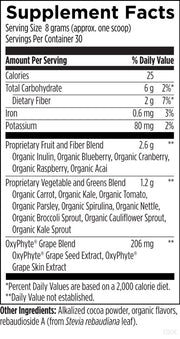 EssentiaGreens and Reds Supplement Facts