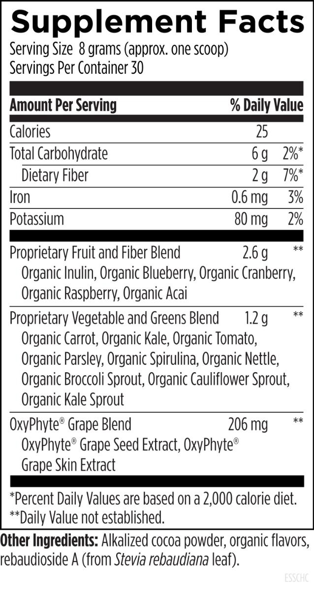 EssentiaGreens and Reds Supplement Facts