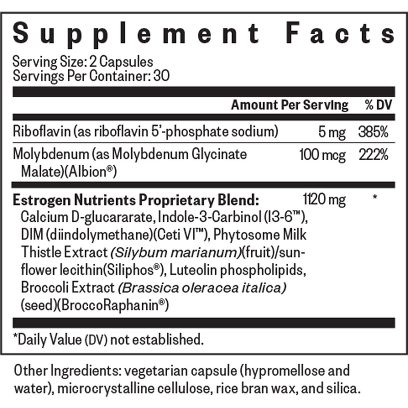 Estrogen Nutrients (60 Capsules) supplement facts