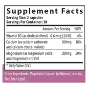 Calcium + Magnesium (60 Capsules)