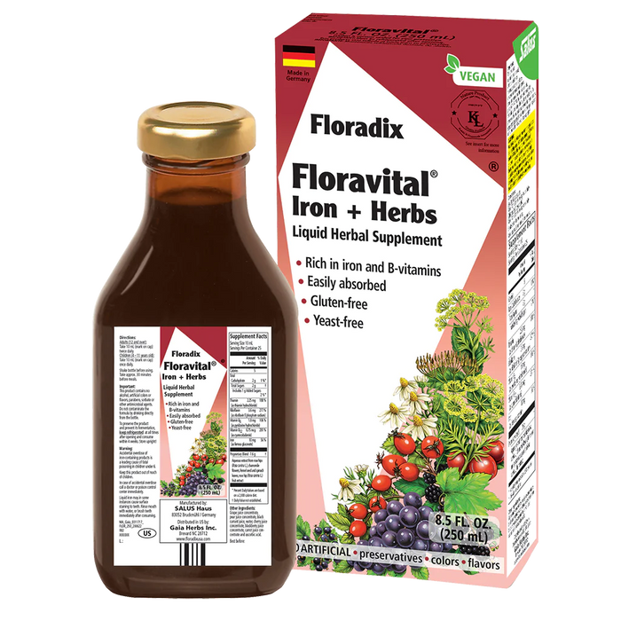 Floradix Floravital Iron & Herbs (Yeast-Free)-Vitamins & Supplements-Salus-8.5 Ounces (250 mL)-Pine Street Clinic