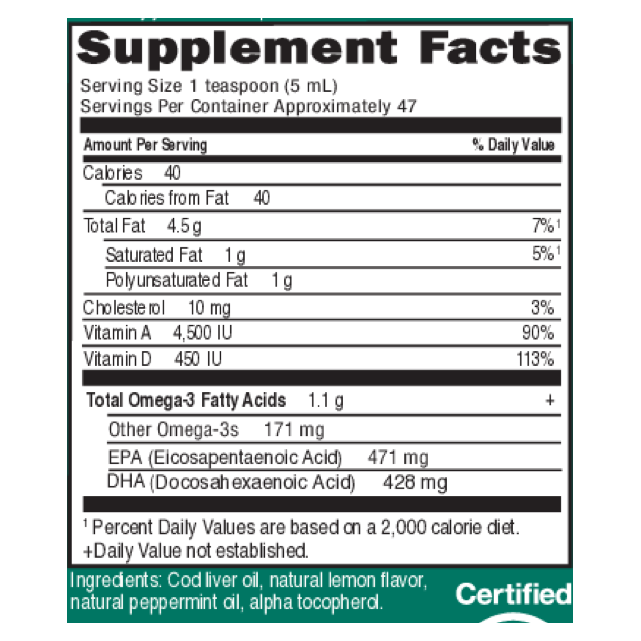 Cod Liver Oil Liquid (236 ml)