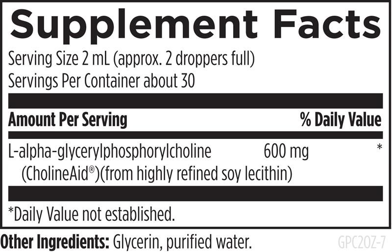GPC Liquid (59mL) Supplement Facts