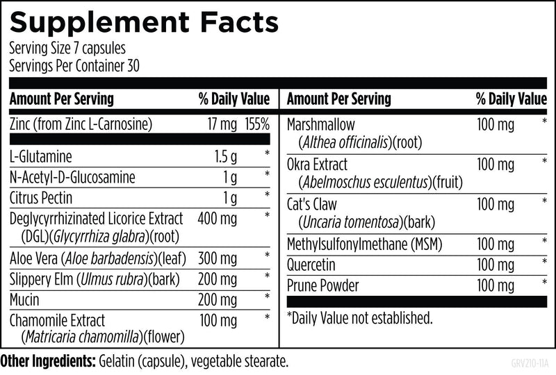 GI Revive Supplement Facts