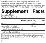 Gymnema, 40 Tablets, Rev 09 Supplement Facts