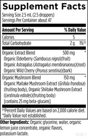 Organic ImmunoBerry Liquid (118mL) Supplement Facts