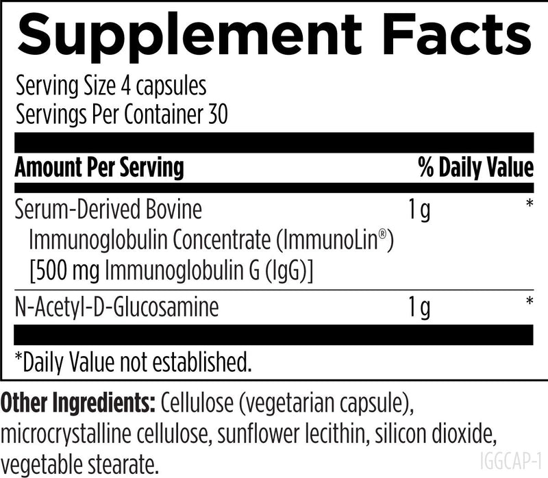 IgGI Shield (120 Capsules) Supplement Facts