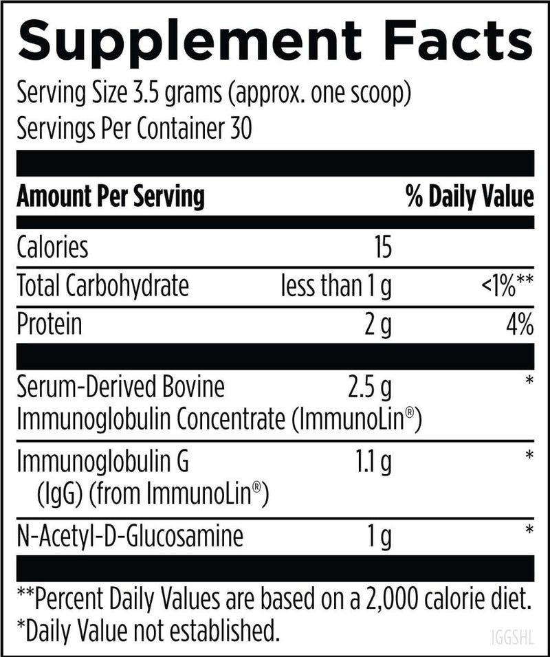 IgGI Shield (105g) Supplement Facts