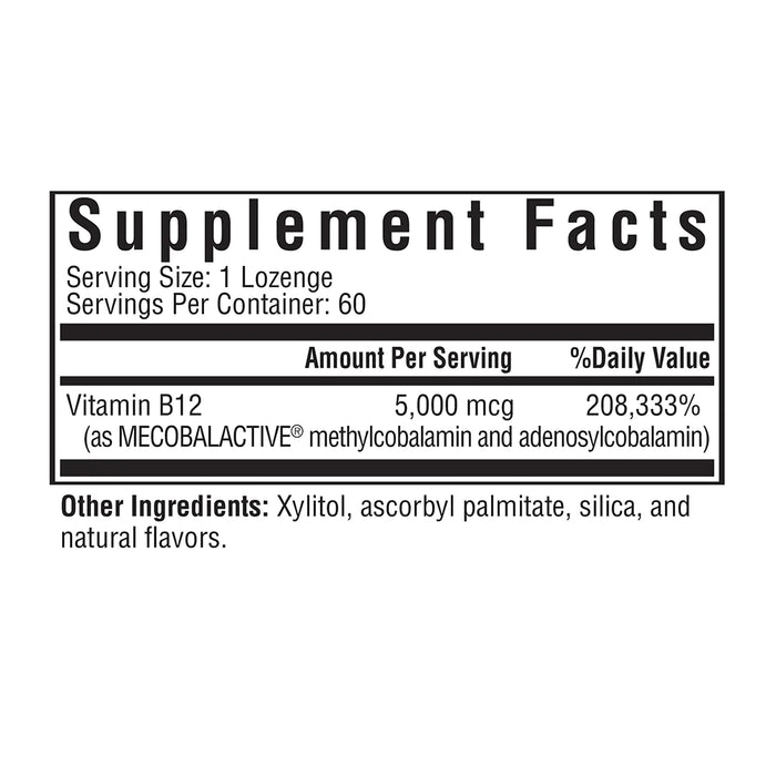 Active B12 5000 (60 Lozenges)-Vitamins & Supplements-Seeking Health-Pine Street Clinic
