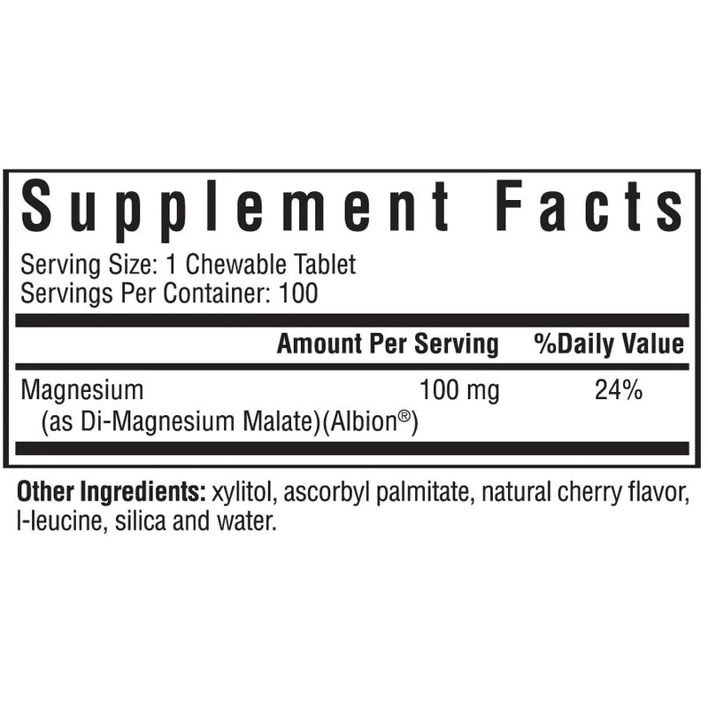 Magnesium Malate Chewable (100 Tablets)