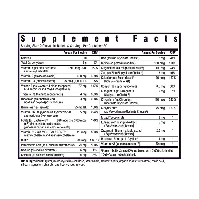 Optimal Multivitamin Chewable (60 Tablets)-Vitamins & Supplements-Seeking Health-Pine Street Clinic