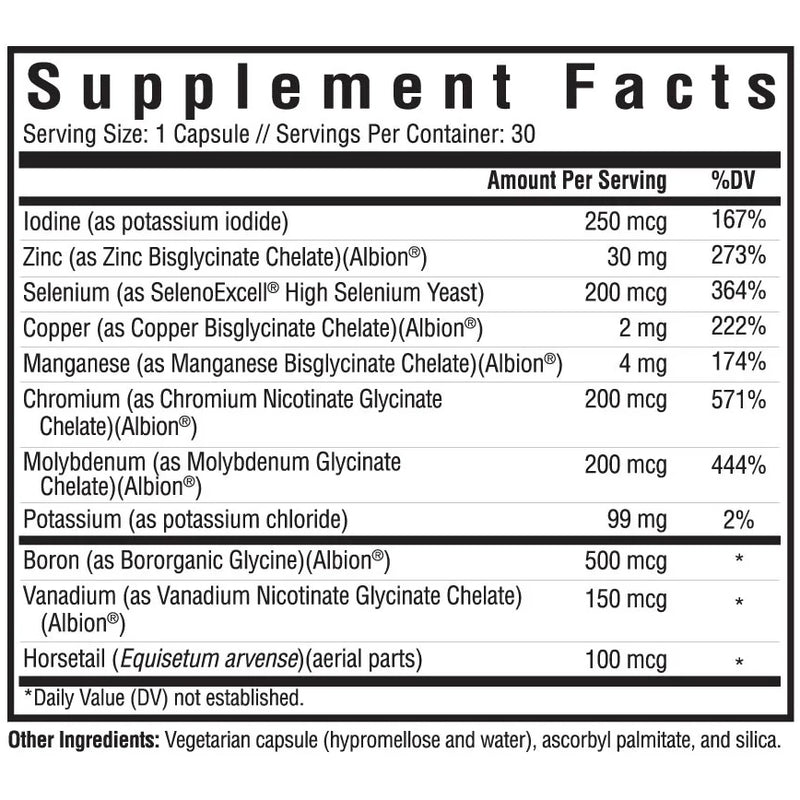 Trace Minerals Complex (30 Capsules)