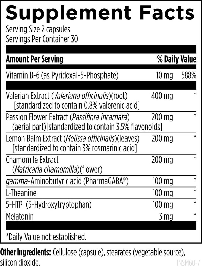 Sleep Complex (60 Capsules) Supplement Facts