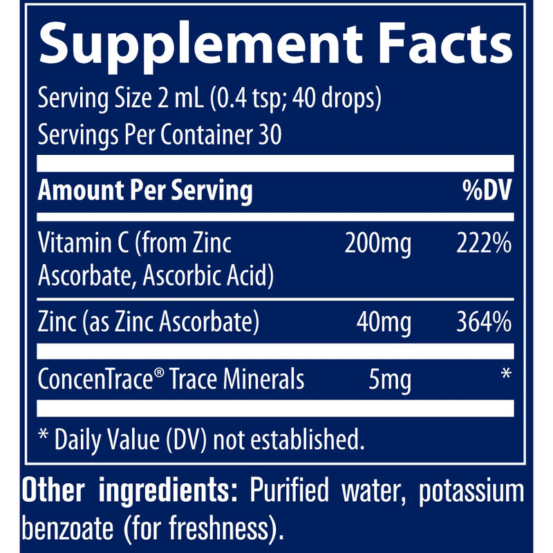 Vitamin C + Ionic Zinc (2 Fluid Ounces)