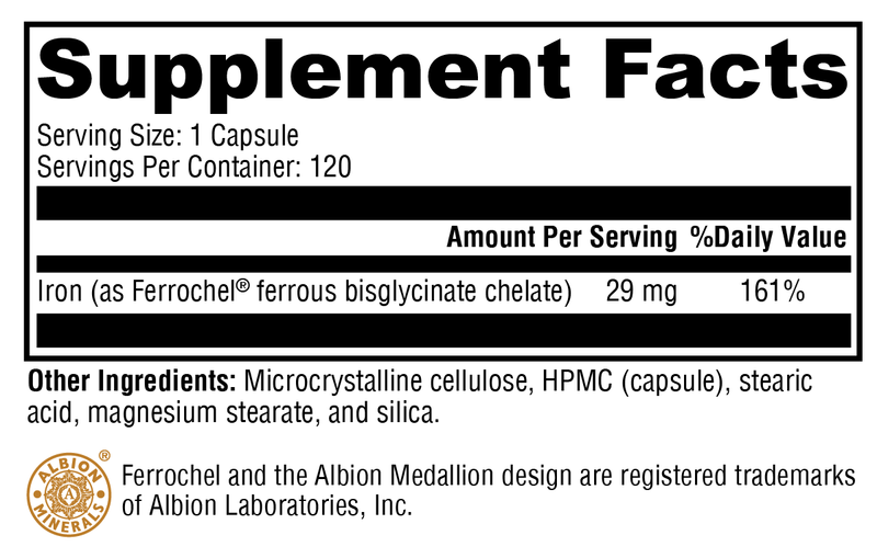Iron Glycinate (120 Capsules)