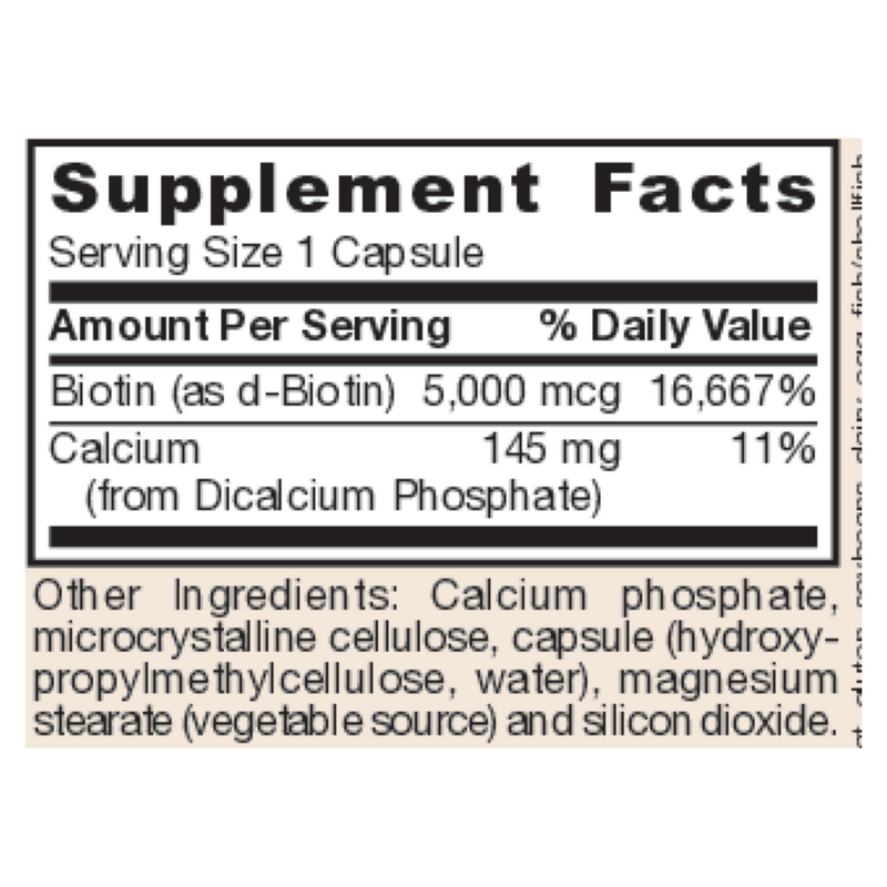Biotin 5000mcg (100 Capsules)