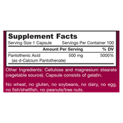 Pantothenic Acid 500mg (100 Capsules)