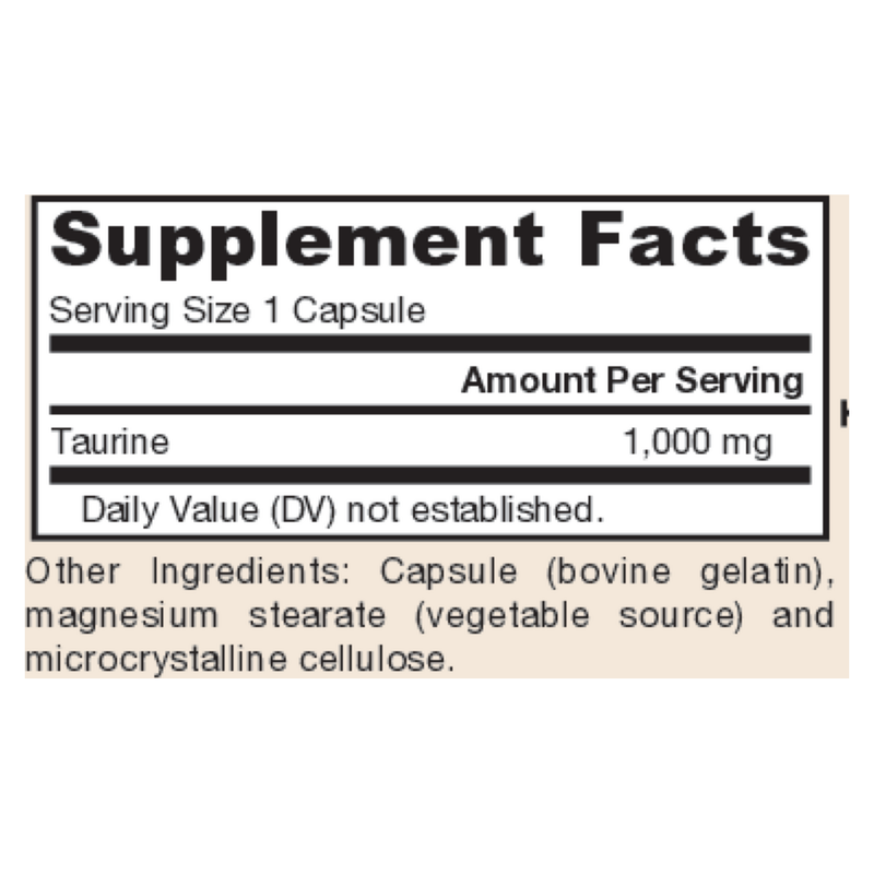 Taurine 1000mg (100 Capsules)