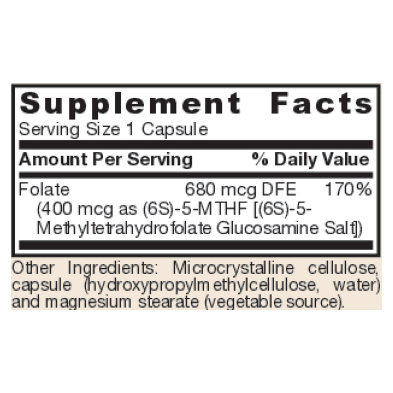Methyl Folate 400mcg (60 Capsules)