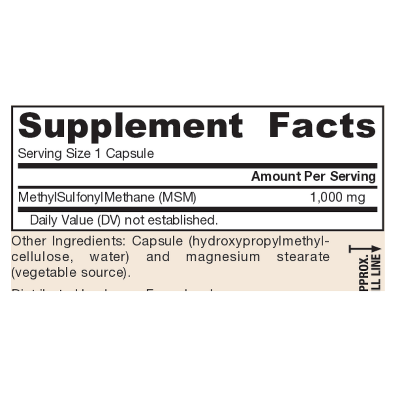 MSM Sulfur 1000mg (200 Capsules)
