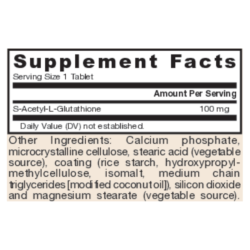 S-Acetyl L-Glutathione 100mg (60 Tablets)