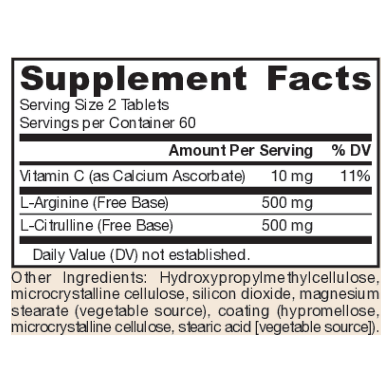 Arginine-Citrulline Sustain (120 Tablets)
