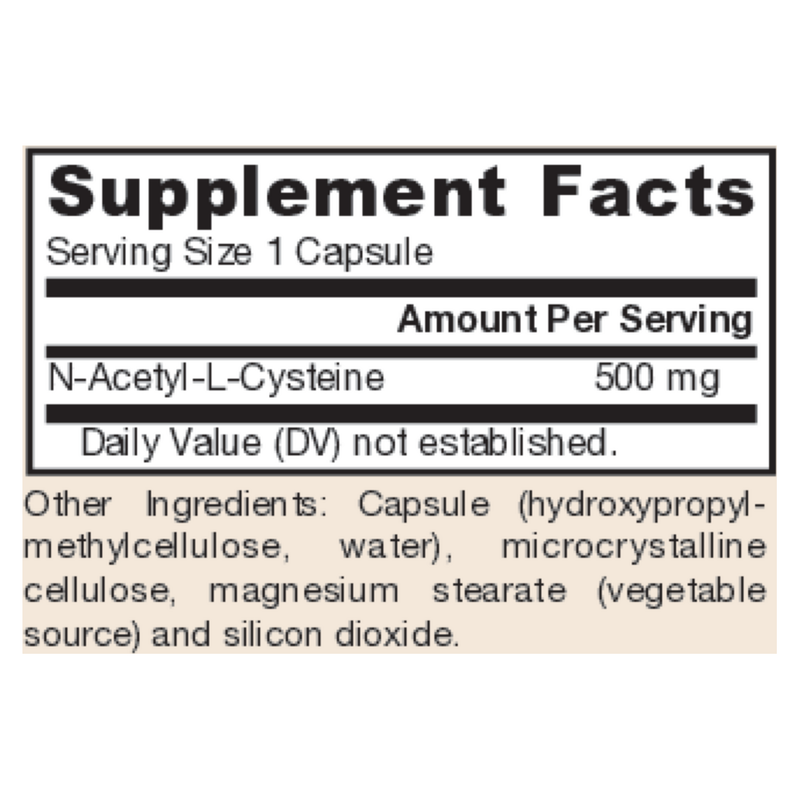 N-A-C (N-Acetyl-L-Cysteine) 500mg (60 Capsules)