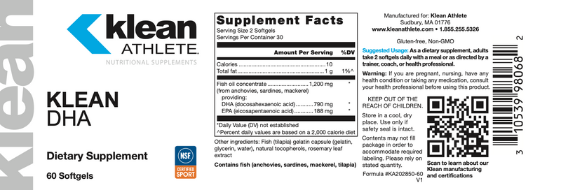 Klean DHA (60 Softgels)