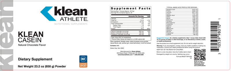 Klean Casein Protein (20 Servings)