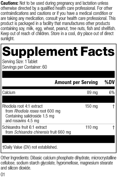 Rhodiola & Schisandra, 60 Tablets