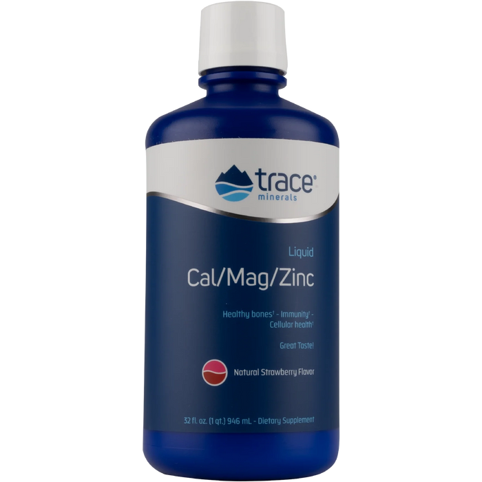Liquid Cal/Mag/Zinc-Vitamins & Supplements-Trace Minerals-32 Ounces-Natural Strawberry-Pine Street Clinic