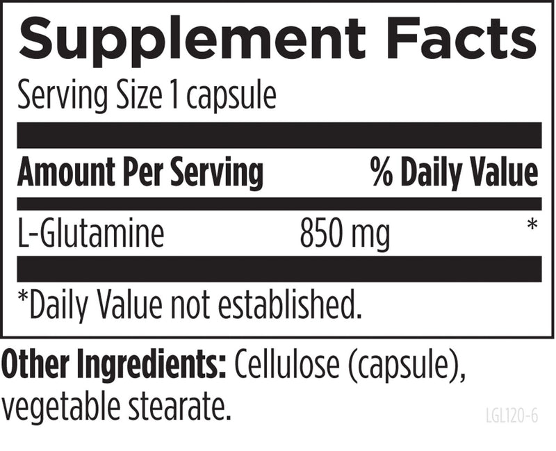 L-Glutamine (120 Capsules) Supplement Facts