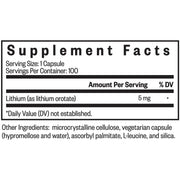 Lithium Orotate 5 mg (100 Capsules)