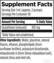 Liposomal Glutathione (50mL) Supplement Facts