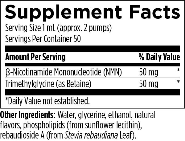Liposomal NMN Synergy (50mL) Supplement Facts