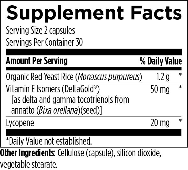 Lipotrienols RYR (60 Capsules) Supplement Facts