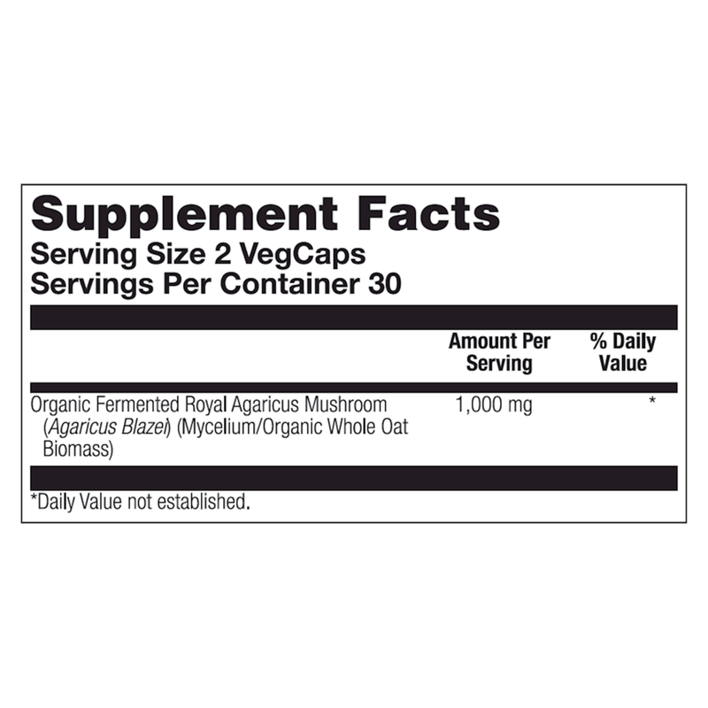 Organically Grown Fermented Royal Agaricus Mushroom (60 Capsules)