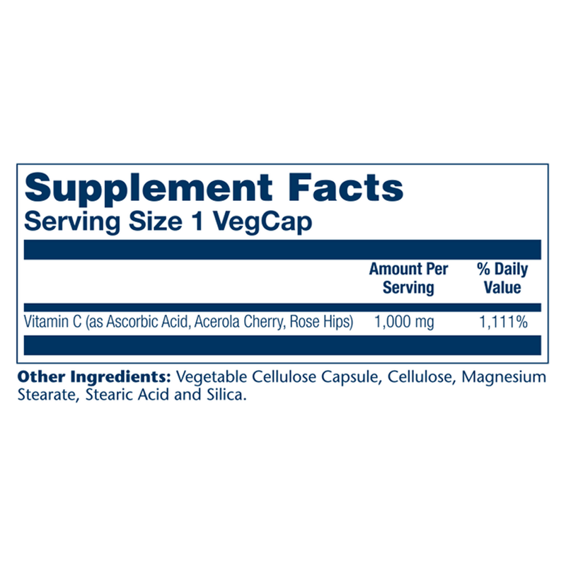 Vitamin C with Rose Hips & Acerola 1000mg (100 Capsules)