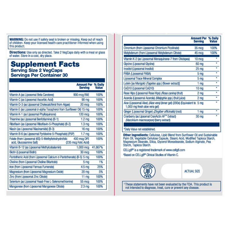 Liposomal Multivitamin Women's 50+ (60 Capsules)