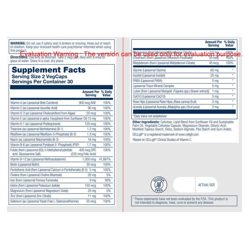 Liposomal Universal MultiVitamin (60 Capsules)