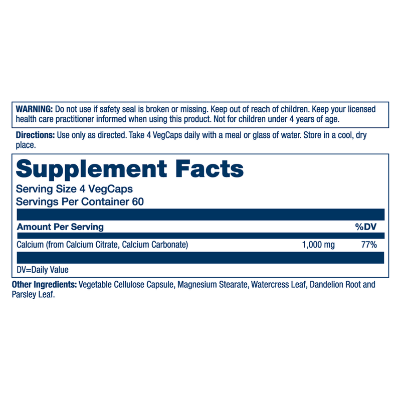 Calcium Citrate 1000mg (240 Capsules)