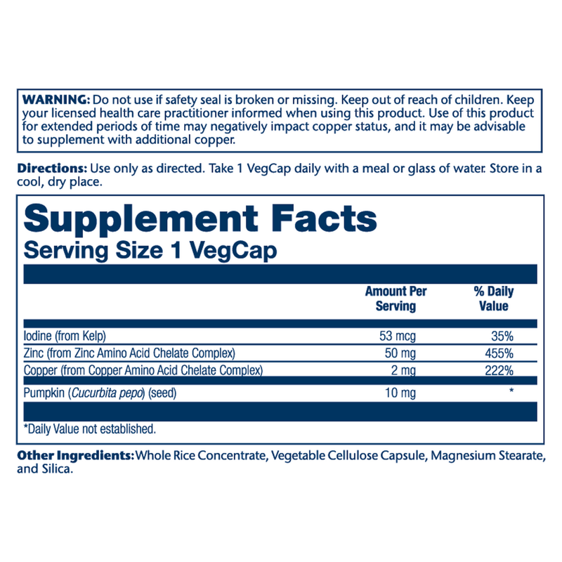 Zinc Copper Amino Acid Chelate (100 Capsules)