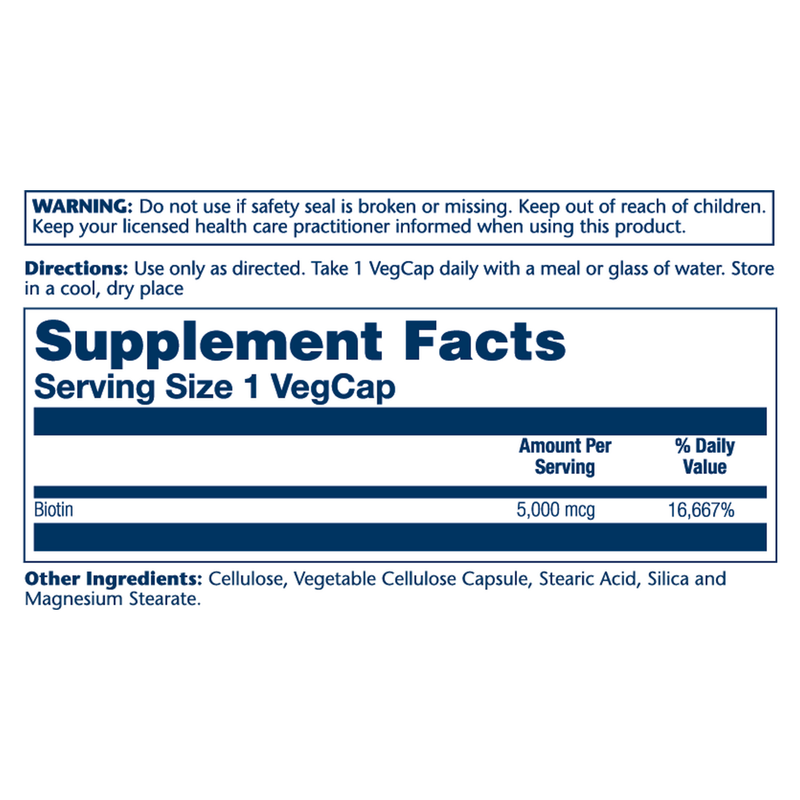 Biotin, Timed-Release 5,000mcg (60 Capsules)