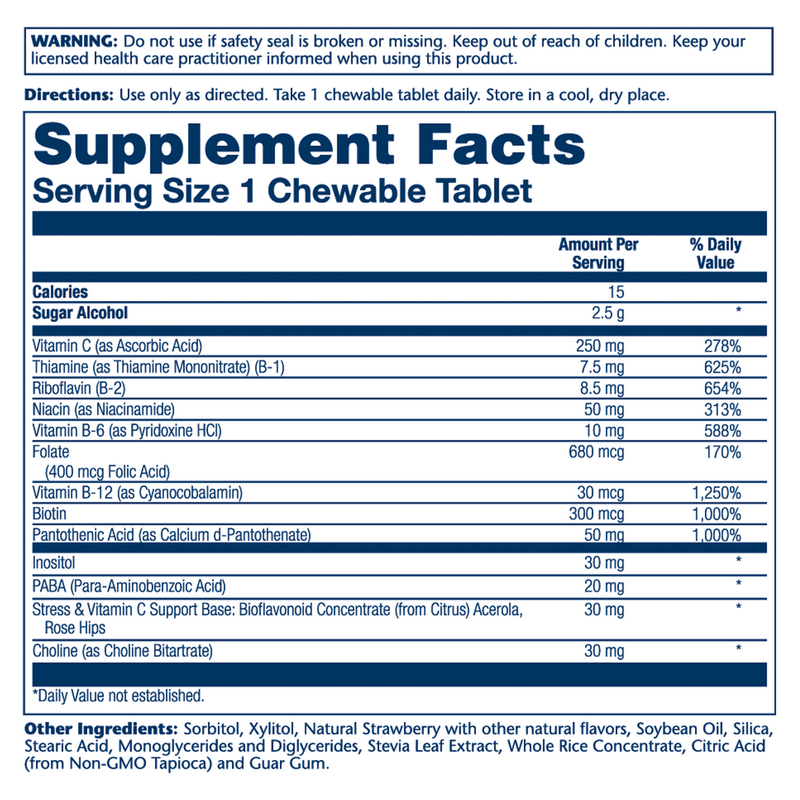 Vitamin B-Complex, Strawberry (50 Chewables)