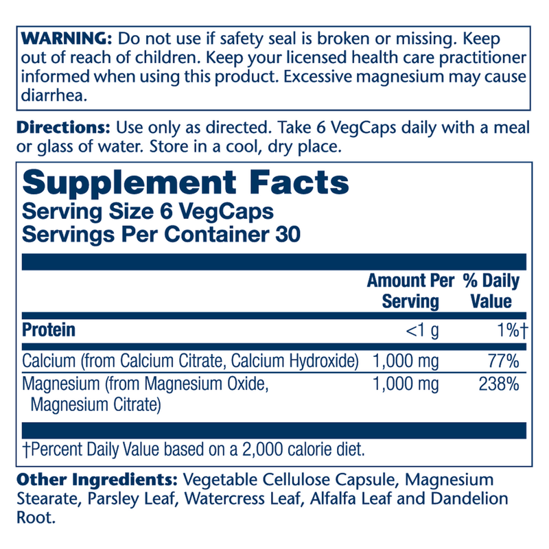 Calcium & Magnesium Citrate, 1:1 Ratio (180 Capsules)